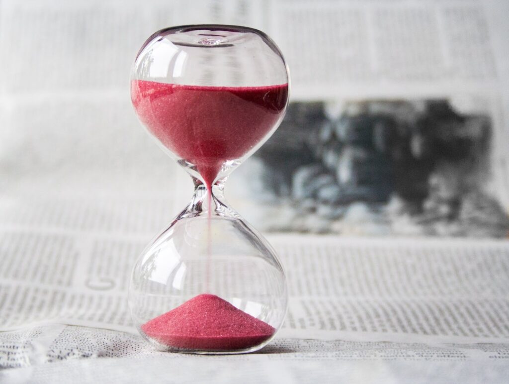 The Hourglass with red sand