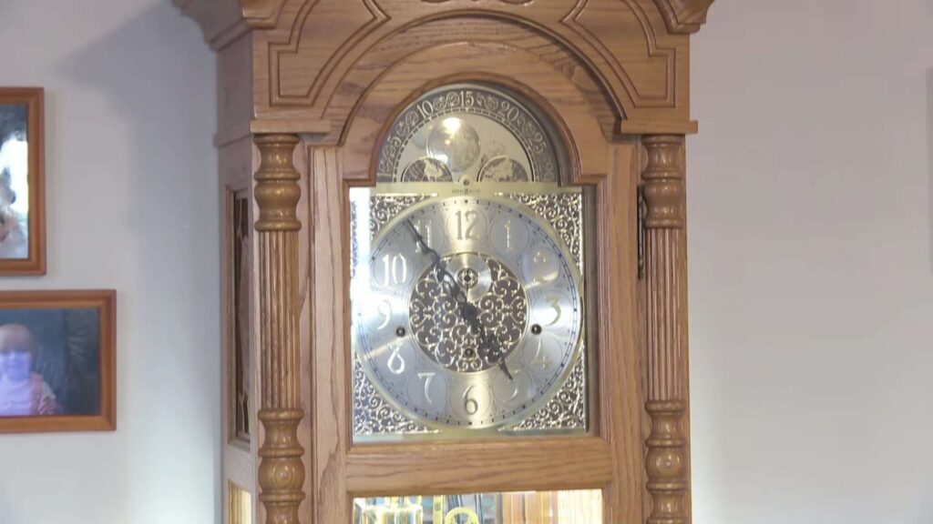 Close up of grandfather clock