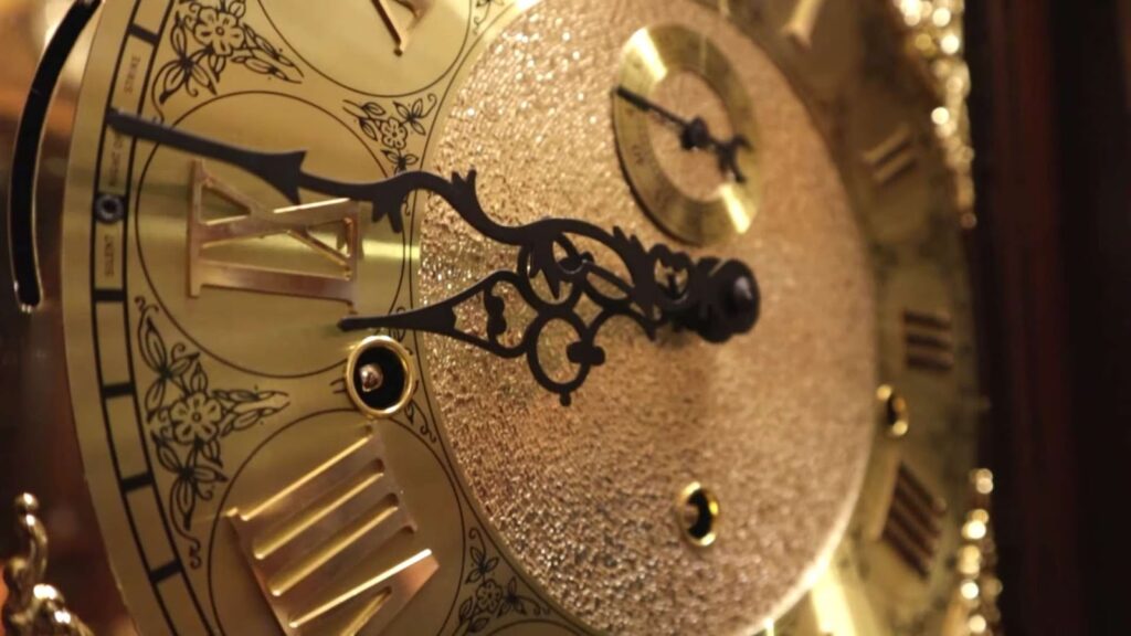 Close up of grandfather clock